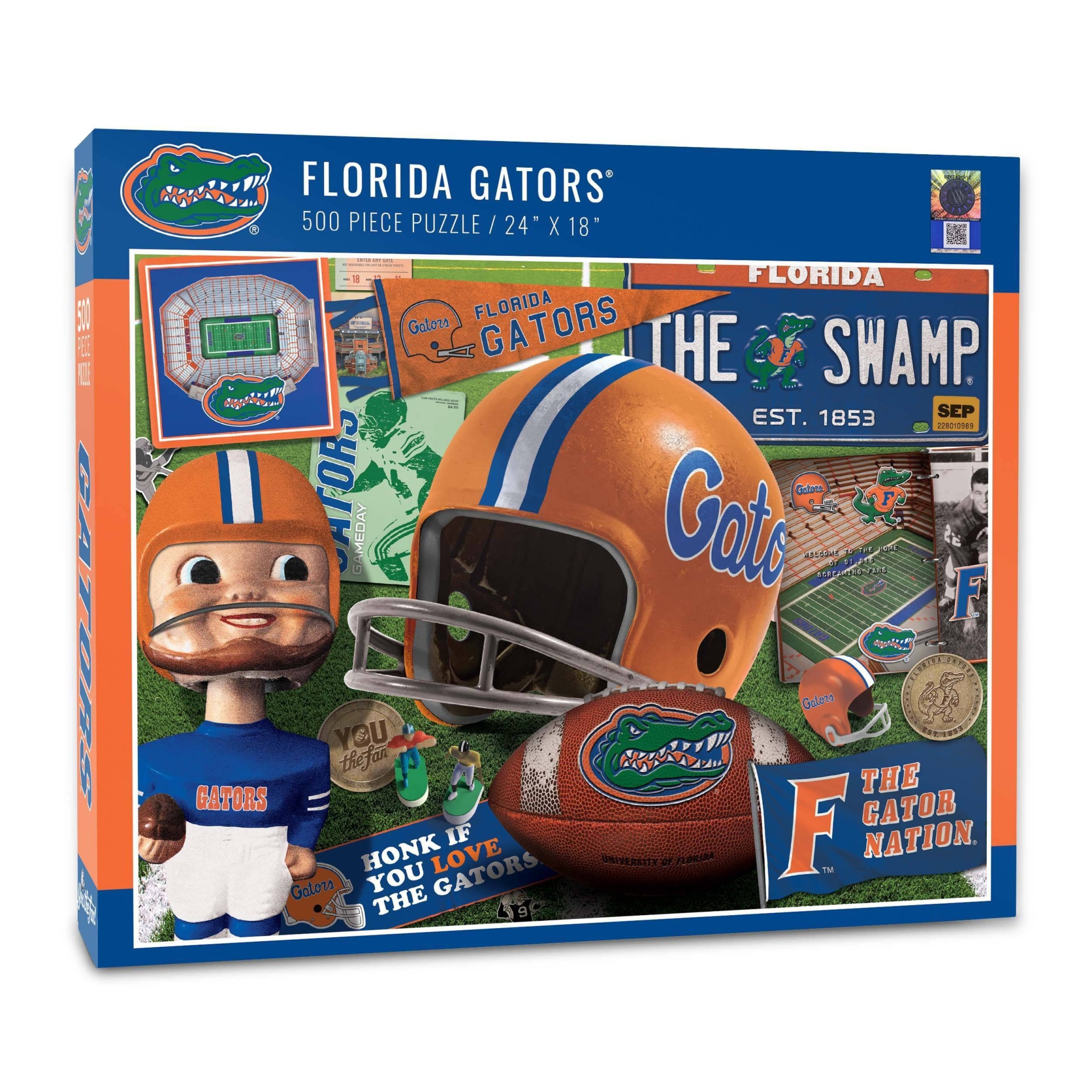 slide 1 of 3, NCAA Florida Gators Throwback Puzzle, 500 ct