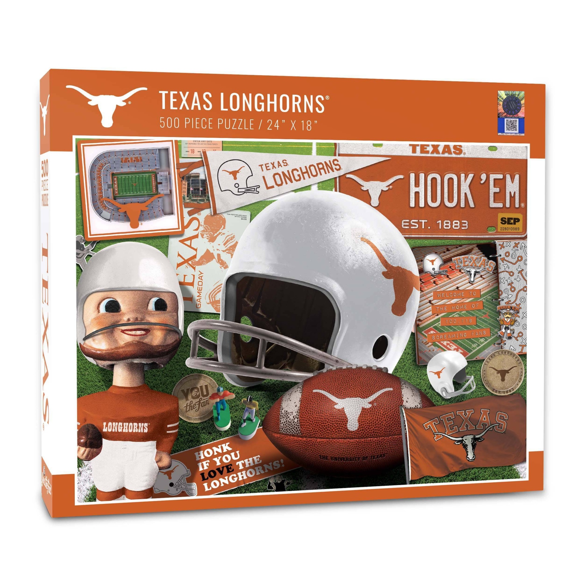 slide 1 of 3, NCAA Texas Longhorns Throwback Puzzle, 500 ct