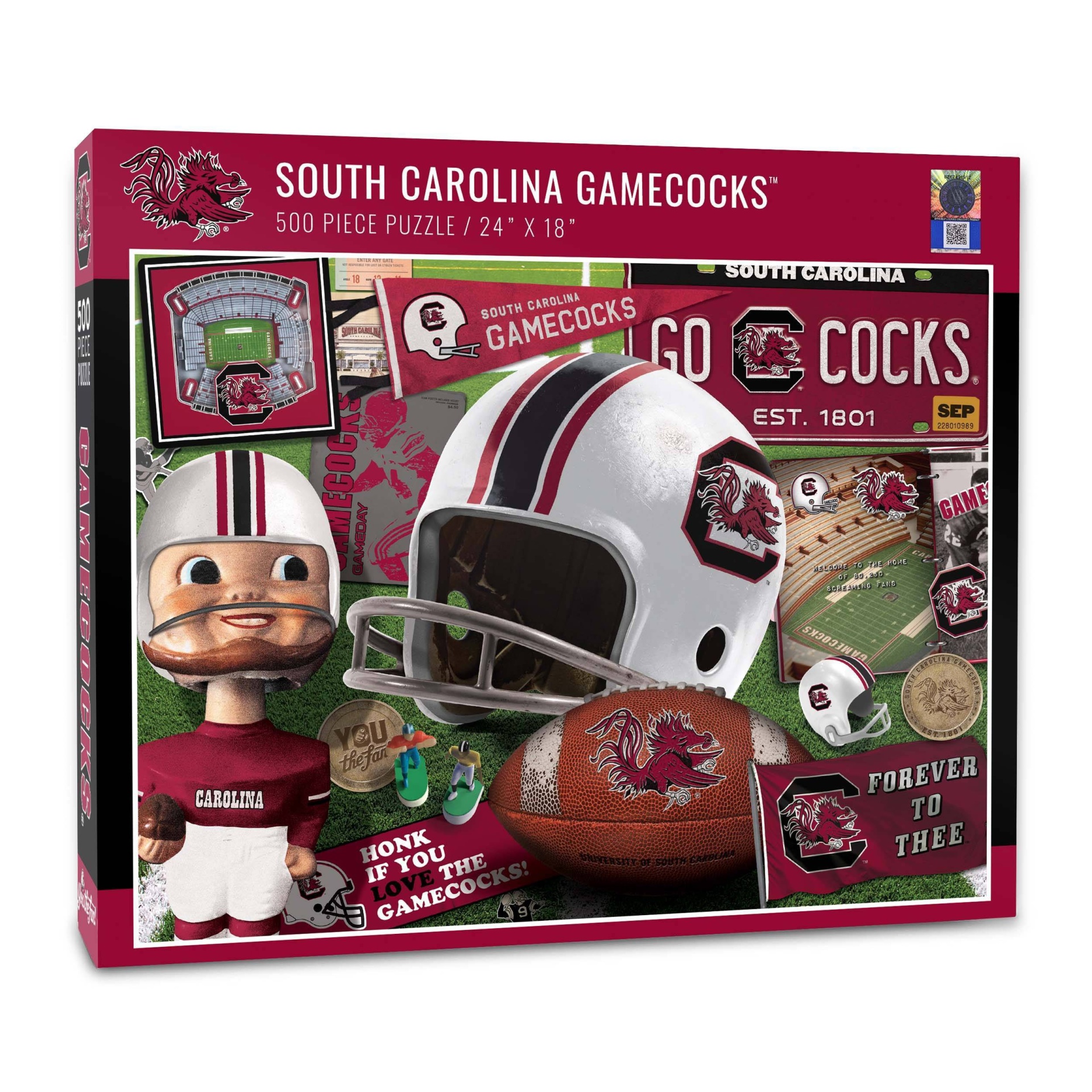 slide 1 of 3, NCAA South Carolina Gamecocks Throwback Puzzle, 500 ct