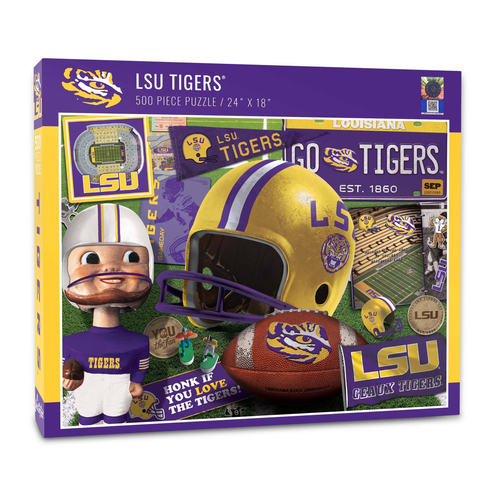 slide 1 of 3, NCAA LSU Tigers Throwback Puzzle, 500 ct