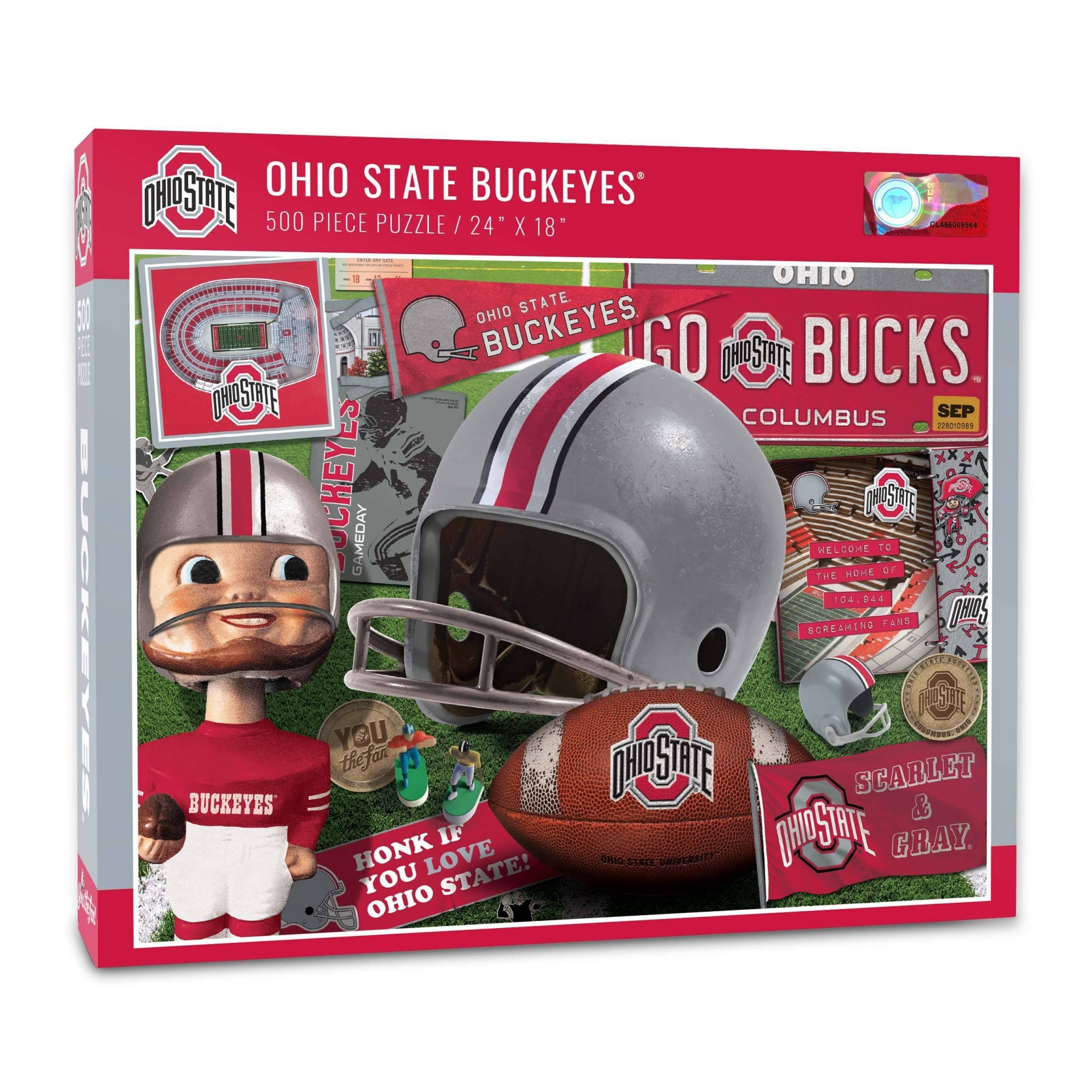 slide 1 of 3, NCAA Ohio State Buckeyes Throwback, 500 ct