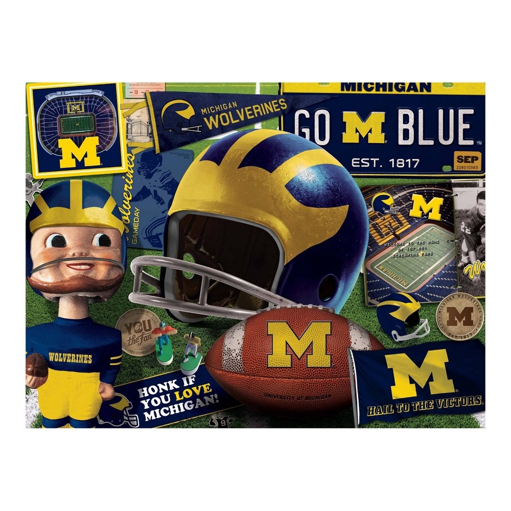 slide 3 of 3, NCAA Michigan Wolverines Throwback Puzzle, 500 ct