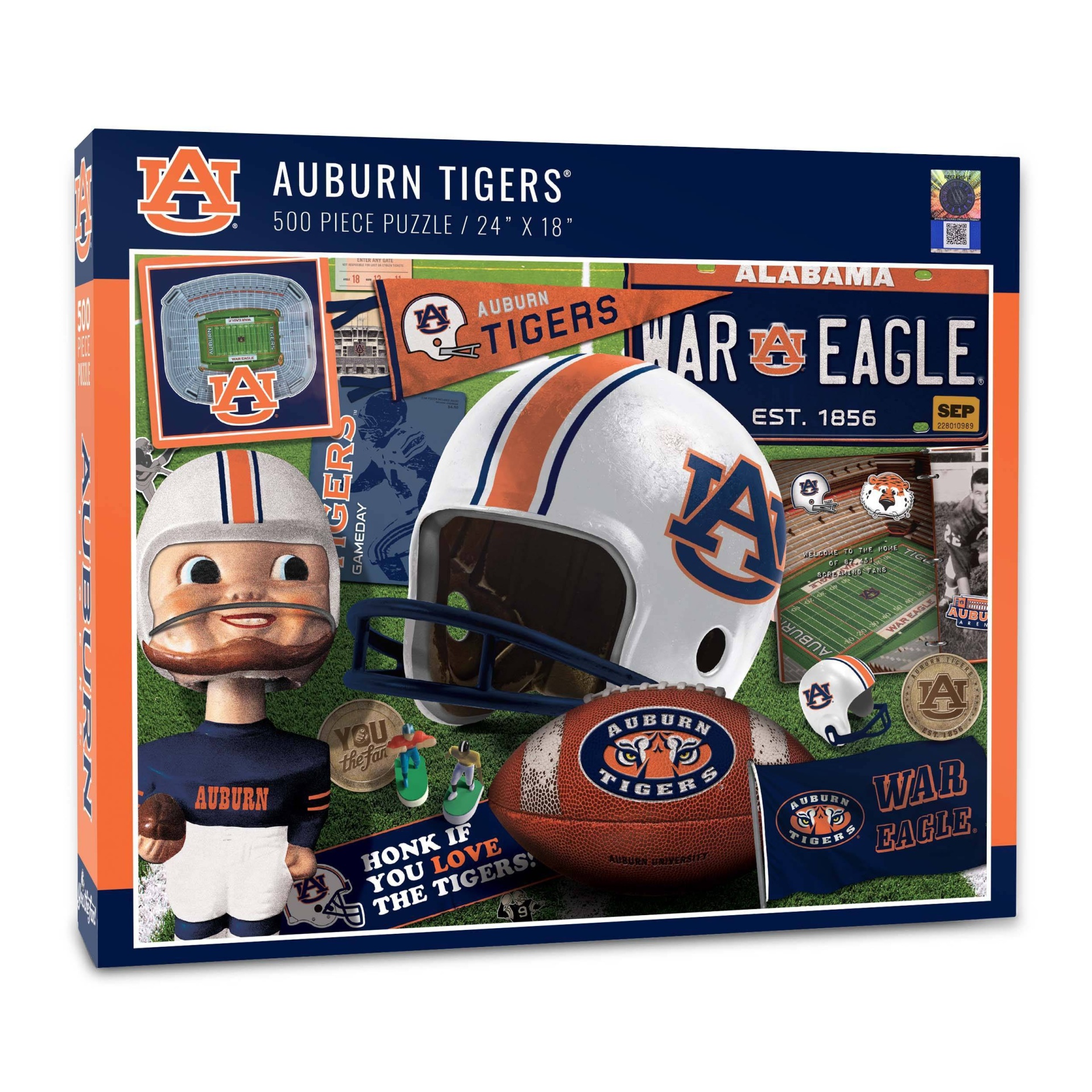 slide 1 of 3, NCAA Auburn Tigers Throwback Puzzle, 500 ct