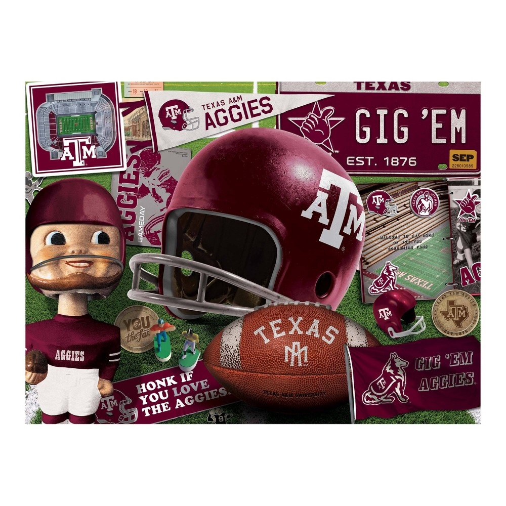 slide 3 of 3, NCAA Texas A&M Aggies Throwback Puzzle, 500 ct