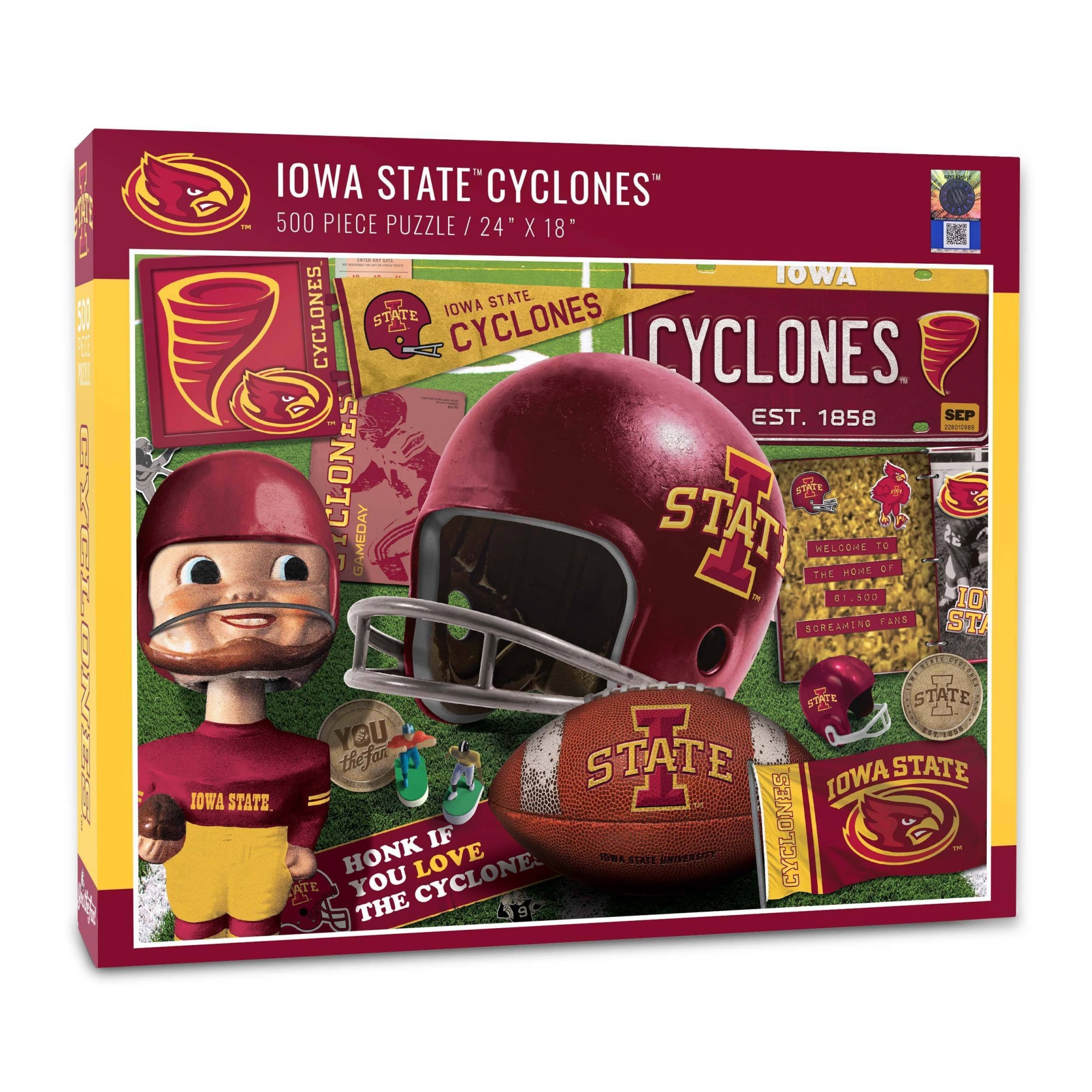 slide 1 of 3, NCAA Iowa State Cyclones Throwback Puzzle, 500 ct