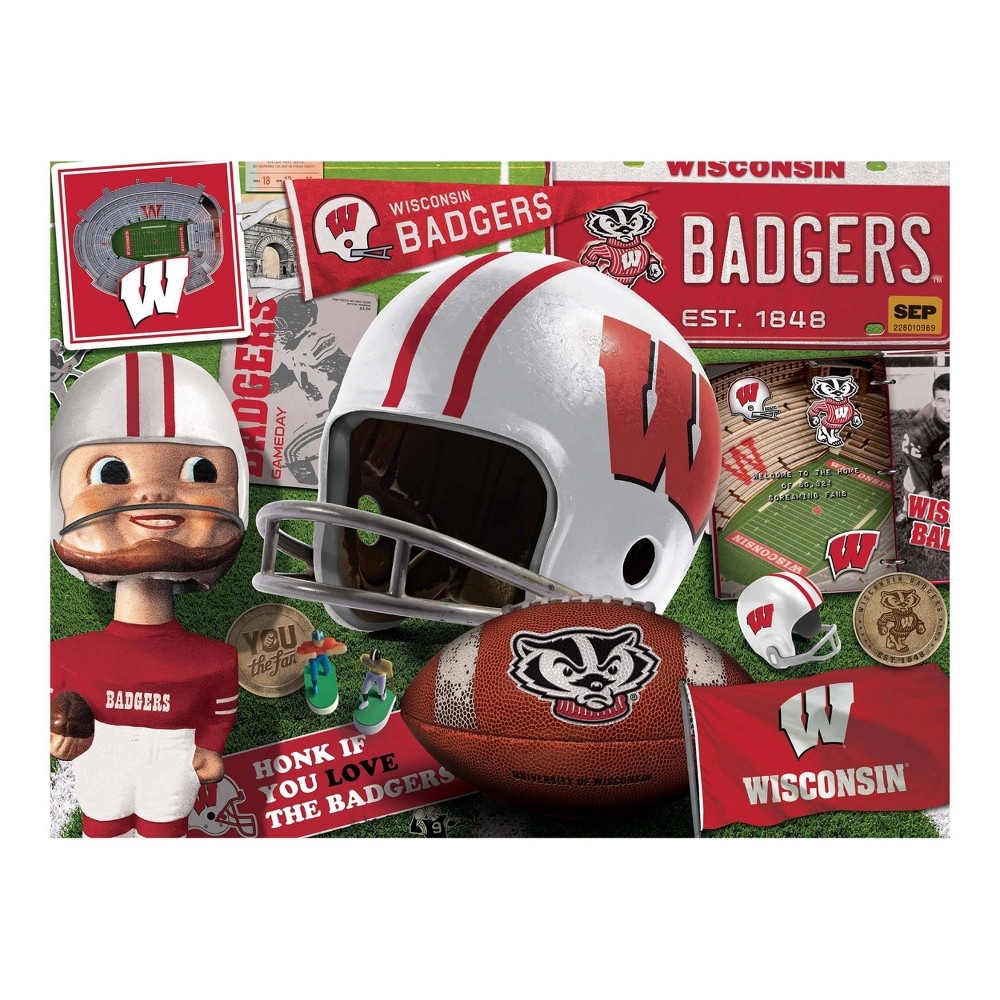 slide 3 of 3, NCAA Wisconsin Badgers Throwback Puzzle, 500 ct