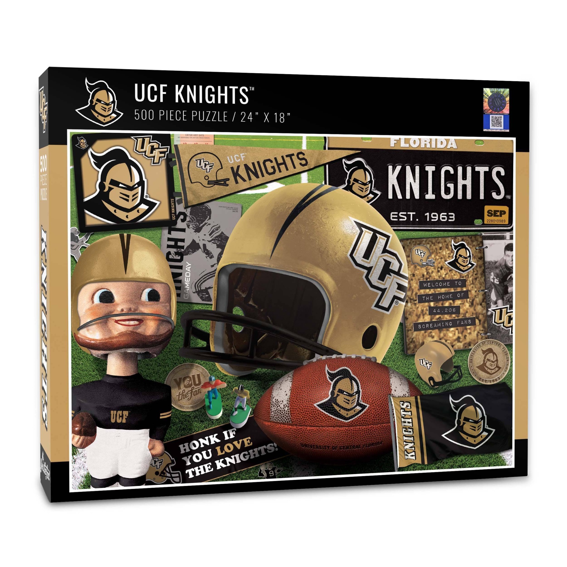 slide 1 of 3, NCAA UCF Knights Throwback Puzzle, 500 ct