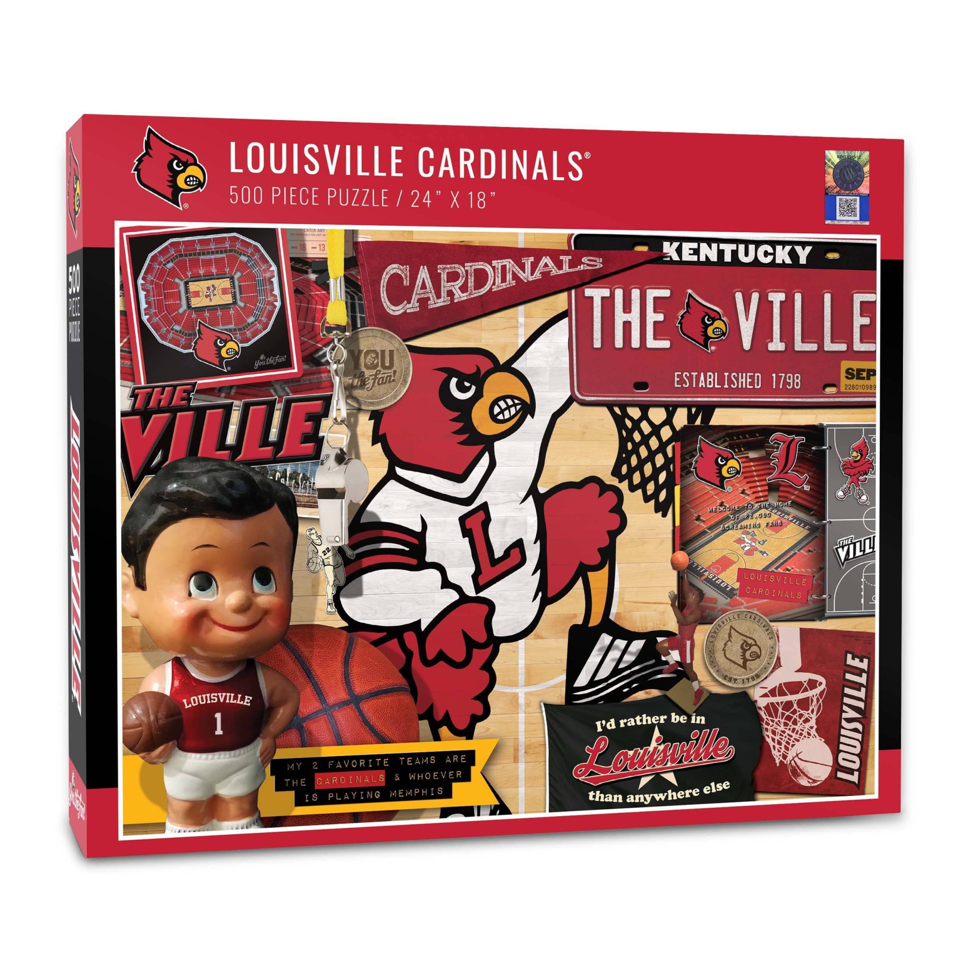 slide 1 of 3, NCAA Louisville Cardinals Throwback Puzzle, 500 ct