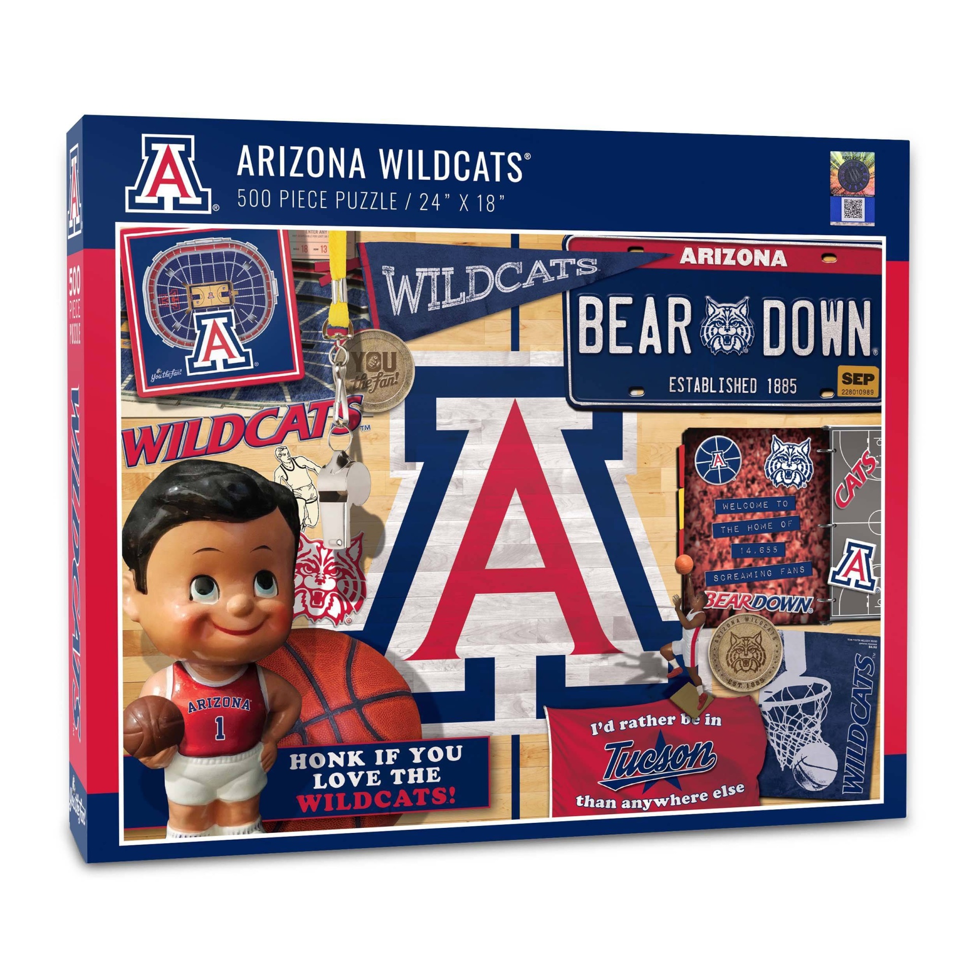 slide 1 of 3, NCAA Arizona Wildcats Throwback Puzzle, 500 ct