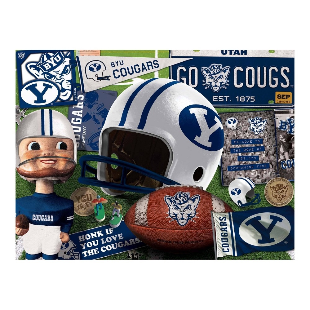 slide 3 of 3, NCAA BYU Cougars Throwback Puzzle, 500 ct