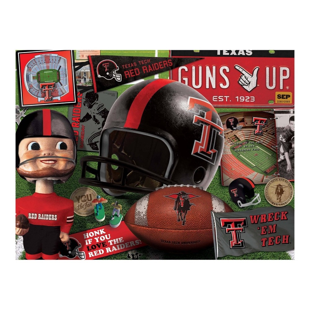 slide 3 of 3, NCAA Texas Tech Red Raiders Throwback Puzzle, 500 ct