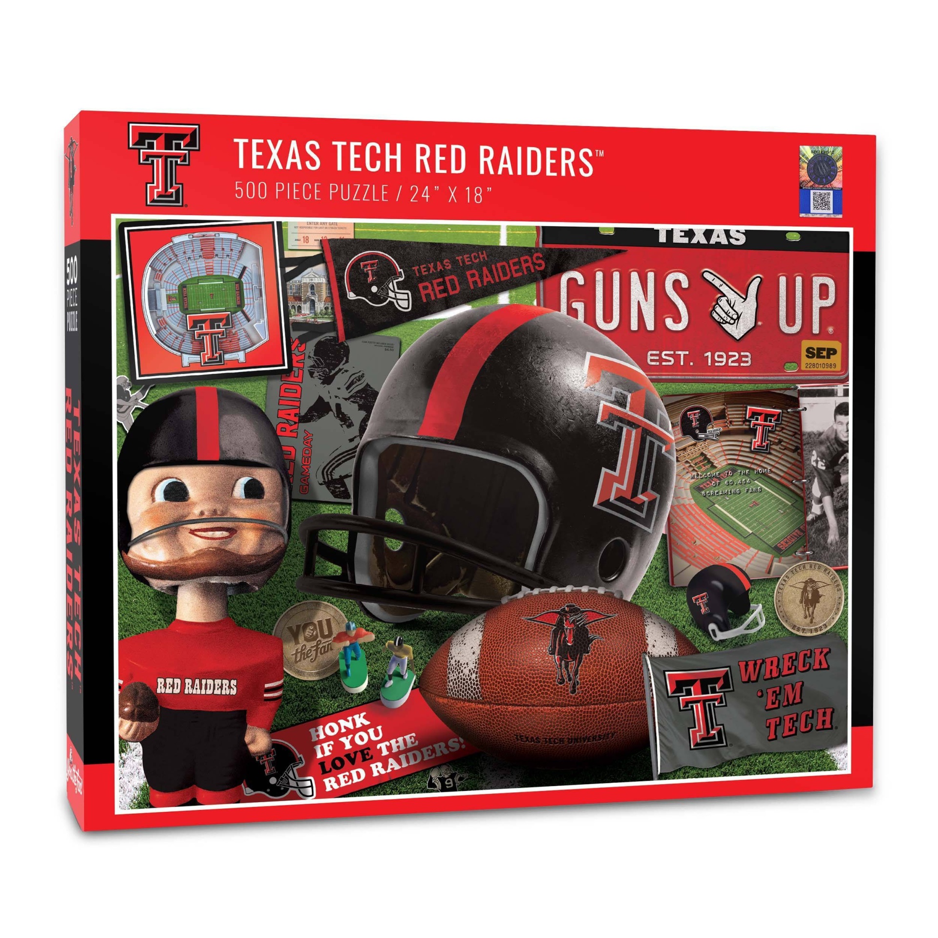 slide 1 of 3, NCAA Texas Tech Red Raiders Throwback Puzzle, 500 ct