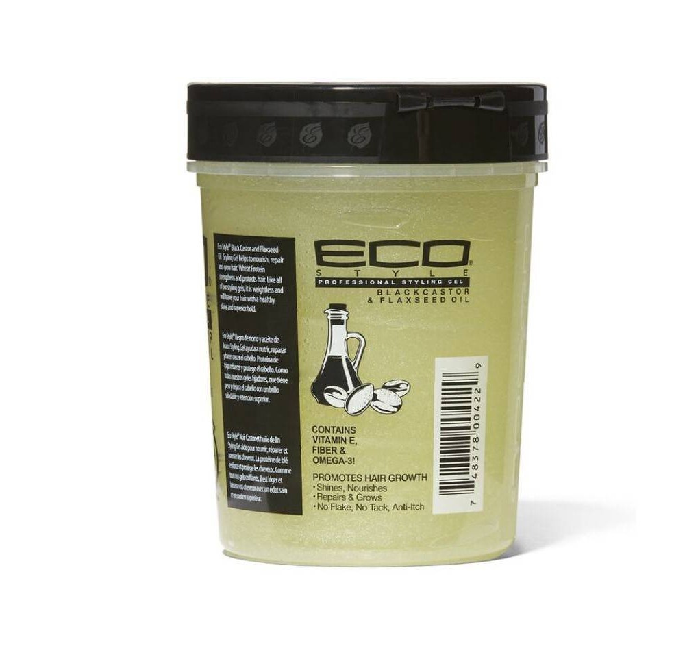 slide 2 of 3, Ecoco Black Castor and Flaxseed Oil Styling Gel, 32 fl oz