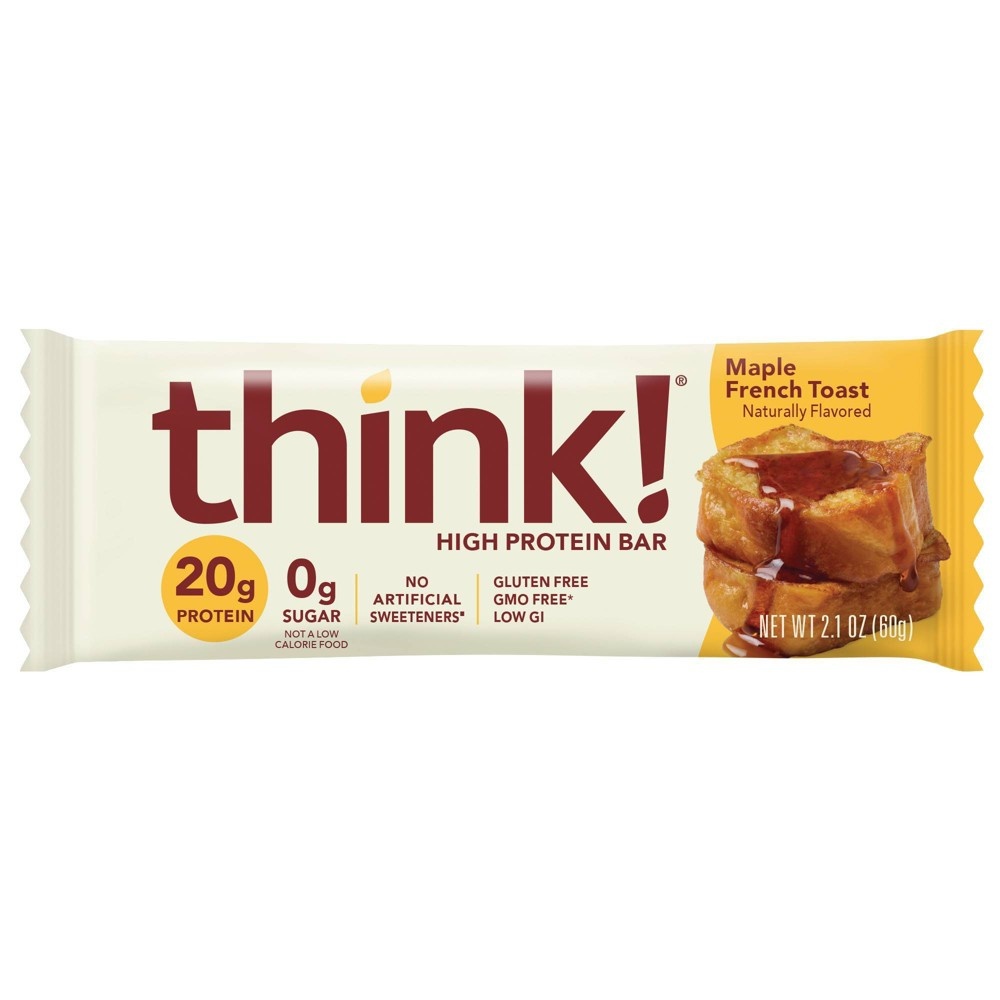 slide 2 of 4, thinkThin think! High Protein Maple French Toast Bars, 10.5 oz, 5 ct