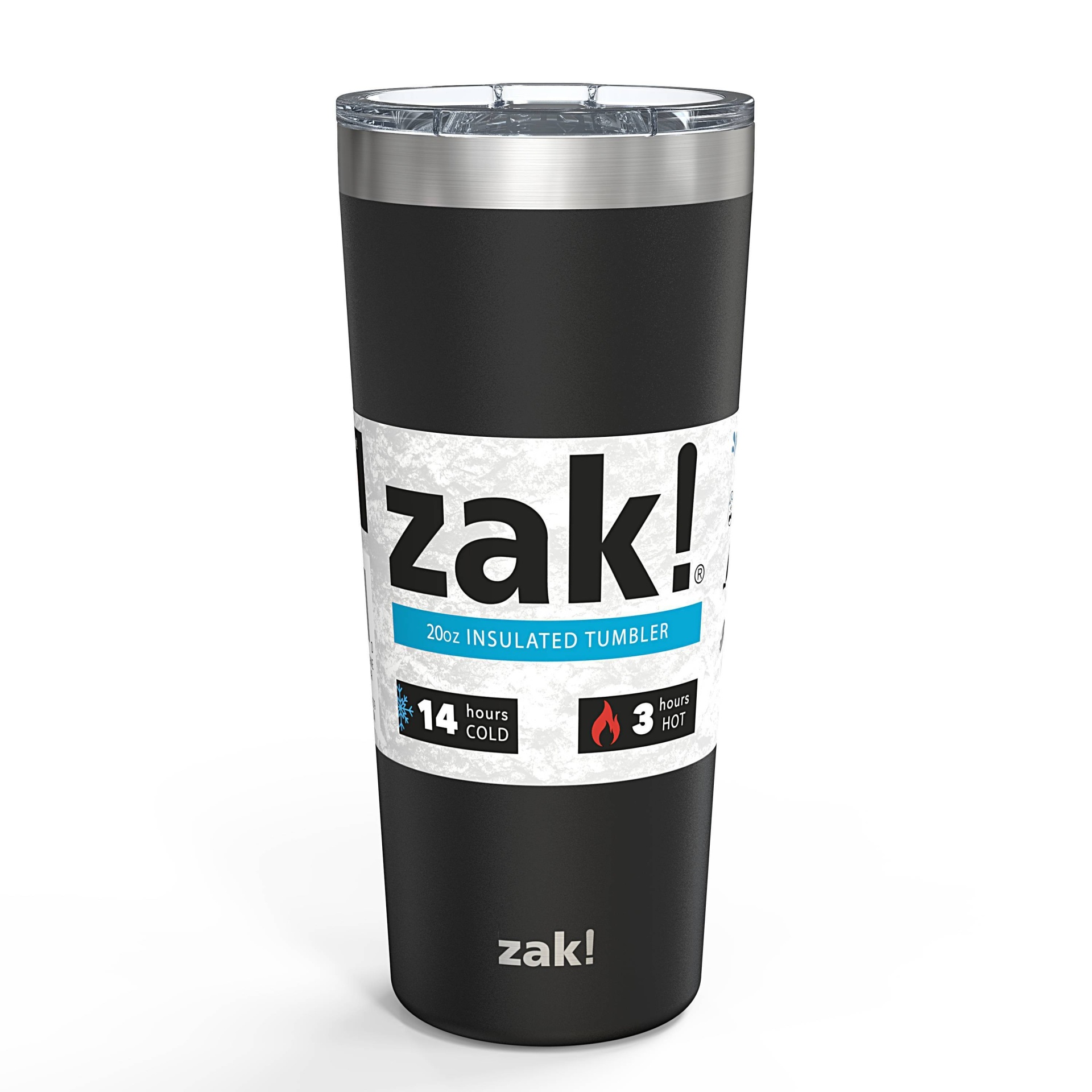 Zak Designs Zak! Designs 20oz Double Wall Stainless Steel Latah Tumbler -  Black 1 ct