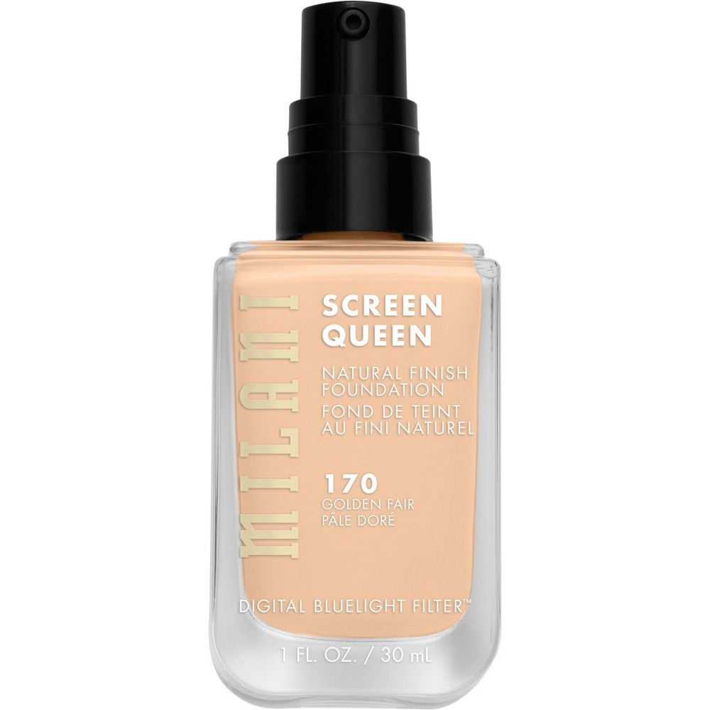 slide 2 of 4, Milani Screen Queen Cruelty Free Foundation with Digital Bluelight Filter Technology - 170 Golden Fair - 1 fl oz, 1 ct