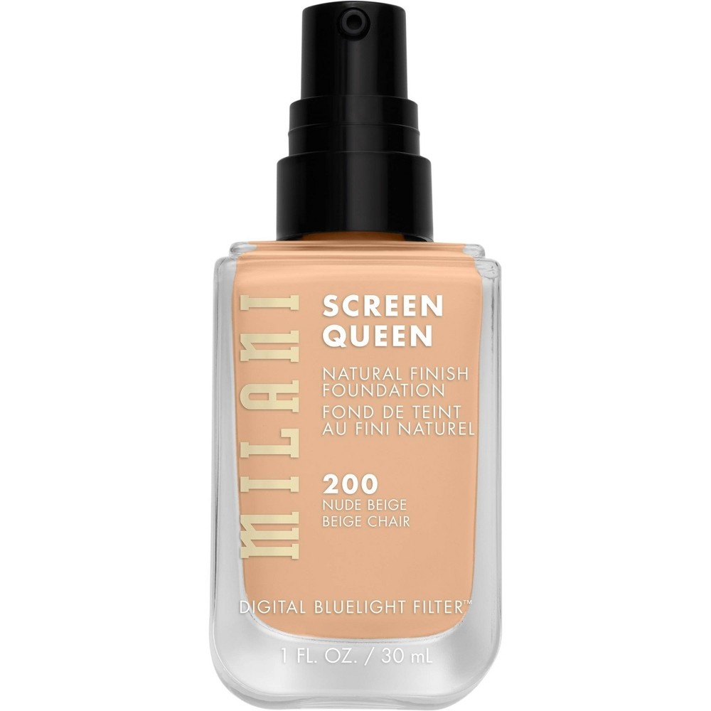 slide 2 of 4, Milani Screen Queen Cruelty Free Foundation with Digital Bluelight Filter Technology - 200 Nude Beige - 1 fl oz, 1 ct