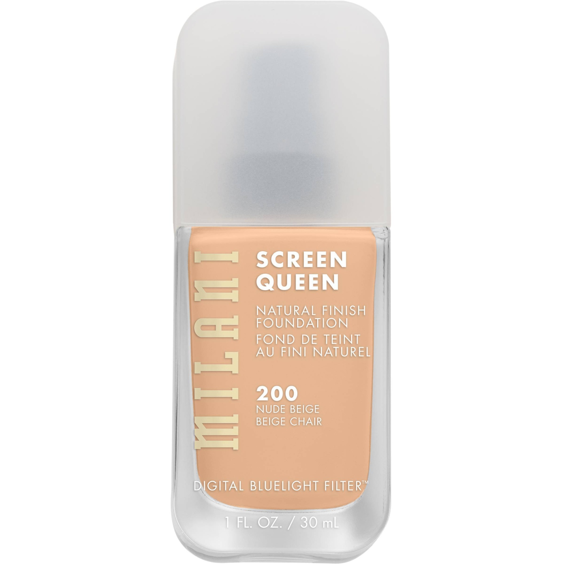 slide 1 of 4, Milani Screen Queen Cruelty Free Foundation with Digital Bluelight Filter Technology - 200 Nude Beige - 1 fl oz, 1 ct