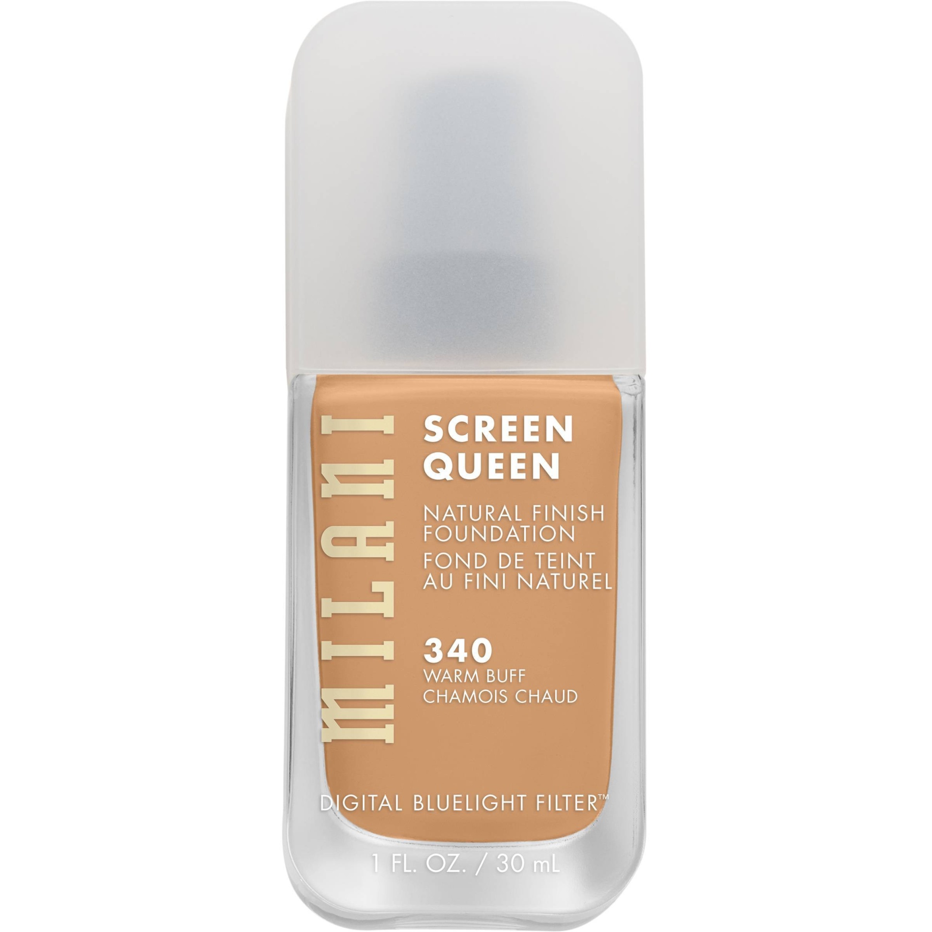 slide 1 of 4, Milani Screen Queen Cruelty Free Foundation with Digital Bluelight Filter Technology - 340 Warm Buff - 1 fl oz, 1 ct