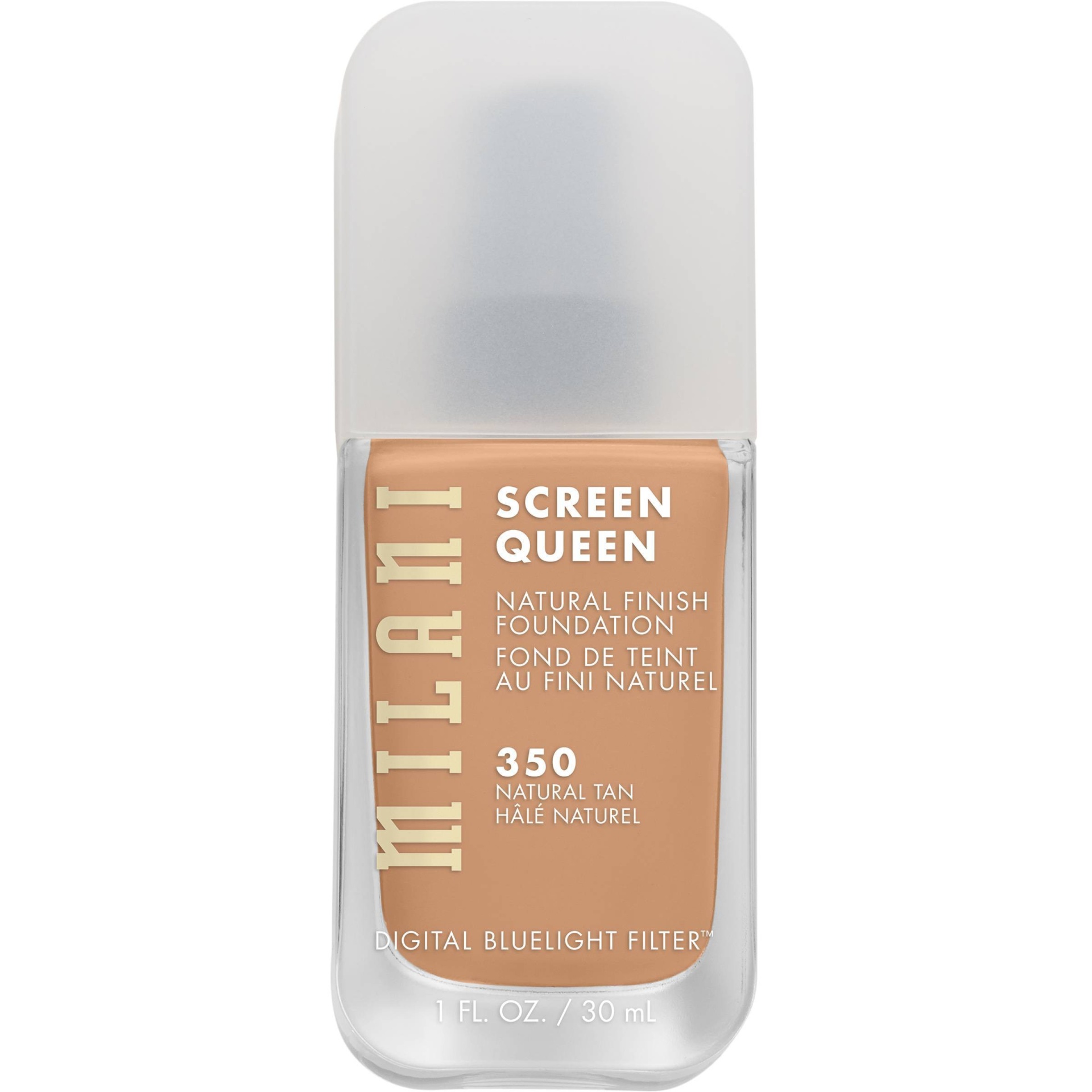 slide 1 of 4, Milani Screen Queen Cruelty Free Foundation with Digital Bluelight Filter Technology - 350 Natural Tan - 1 fl oz, 1 ct