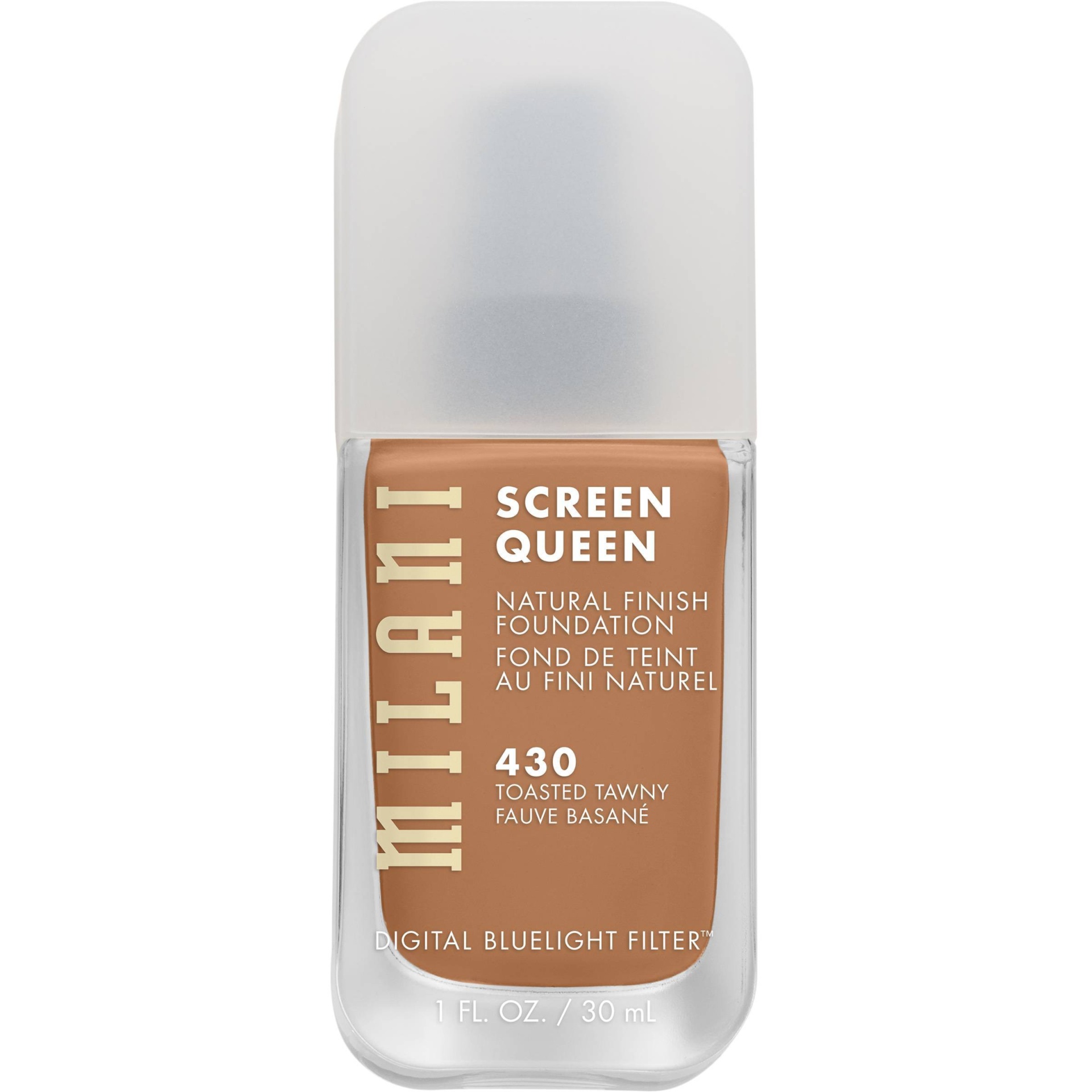 slide 1 of 4, Milani Screen Queen Cruelty Free Foundation with Digital Bluelight Filter Technology - 430 Toasted Tawny - 1 fl oz, 1 ct