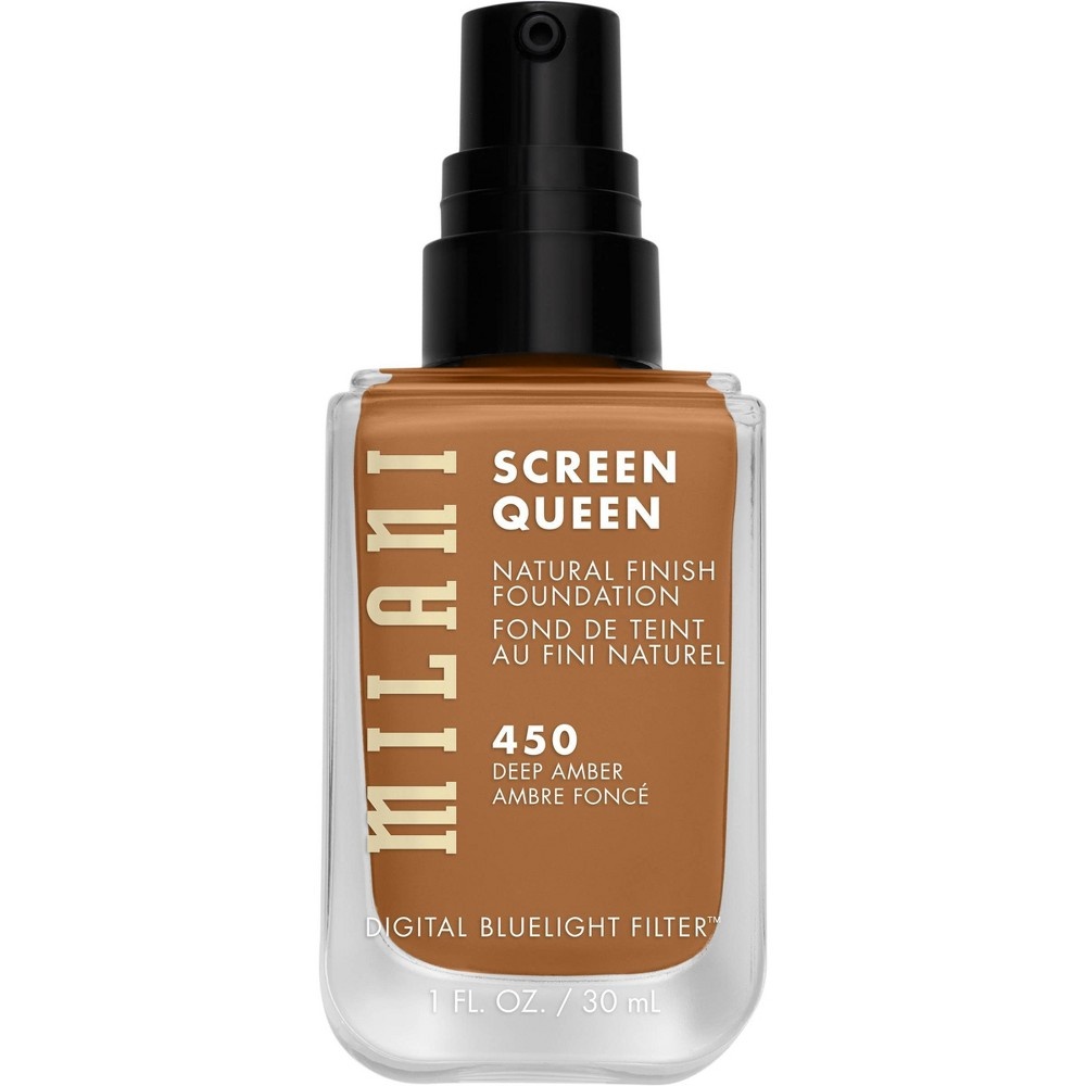 slide 2 of 4, Milani Screen Queen Cruelty Free Foundation with Digital Bluelight Filter Technology - 450 Deep Amber - 1 fl oz, 1 fl oz