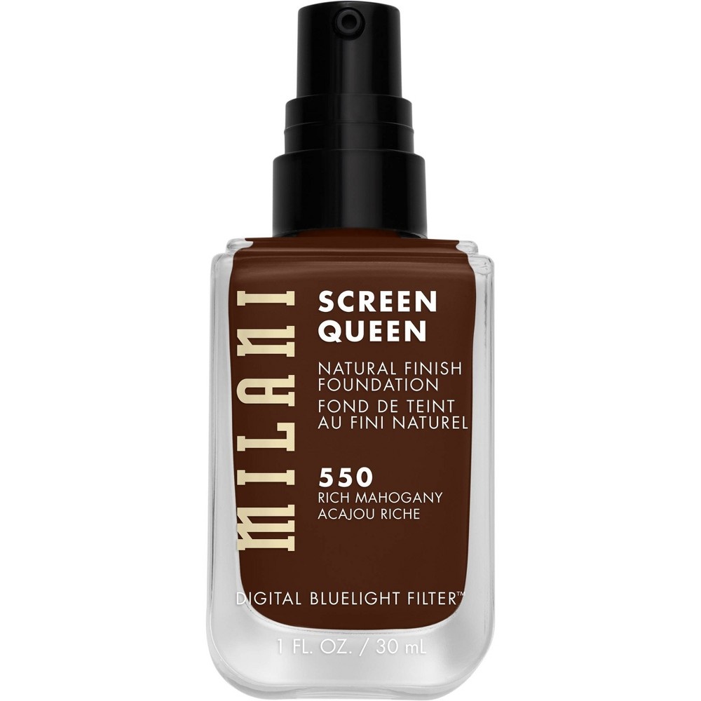 slide 2 of 4, Milani Screen Queen Cruelty Free Foundation with Digital Bluelight Filter Technology - 550 Rich Mahogany - 1 fl oz, 1 fl oz