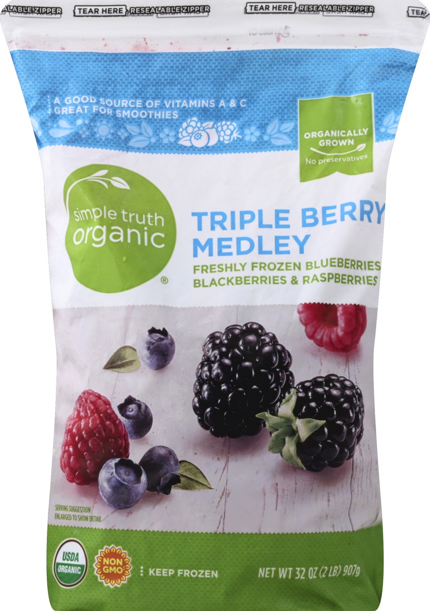 slide 1 of 3, Simple Truth Organic Triple Berry Medley 32 oz, 32 oz