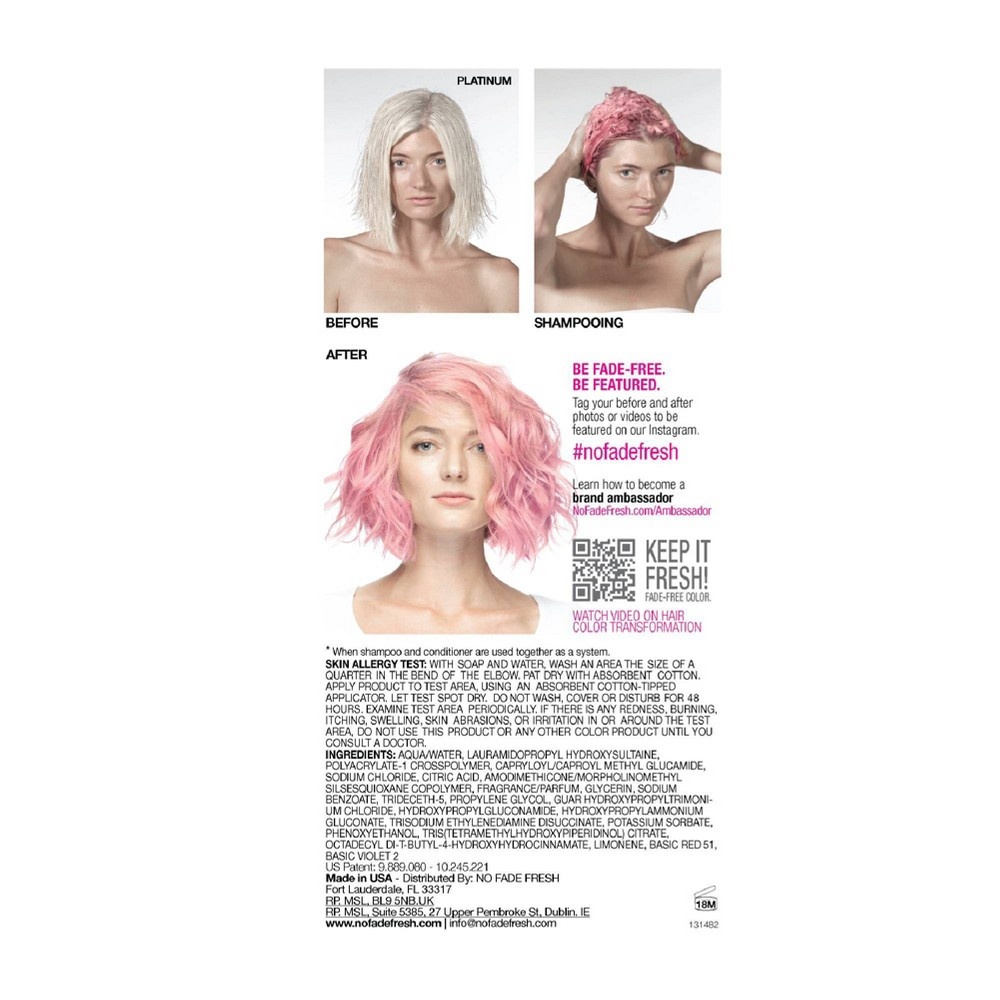 slide 4 of 6, No Fade Fresh Color Depositing Semi-Permanent Hair Color Shampoo - Light Pink - 6.4 fl oz, 1 ct