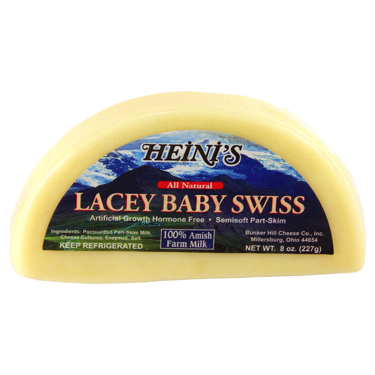 slide 1 of 1, HEINIS Heini's Lacey Baby Swiss Cheese, 8 oz