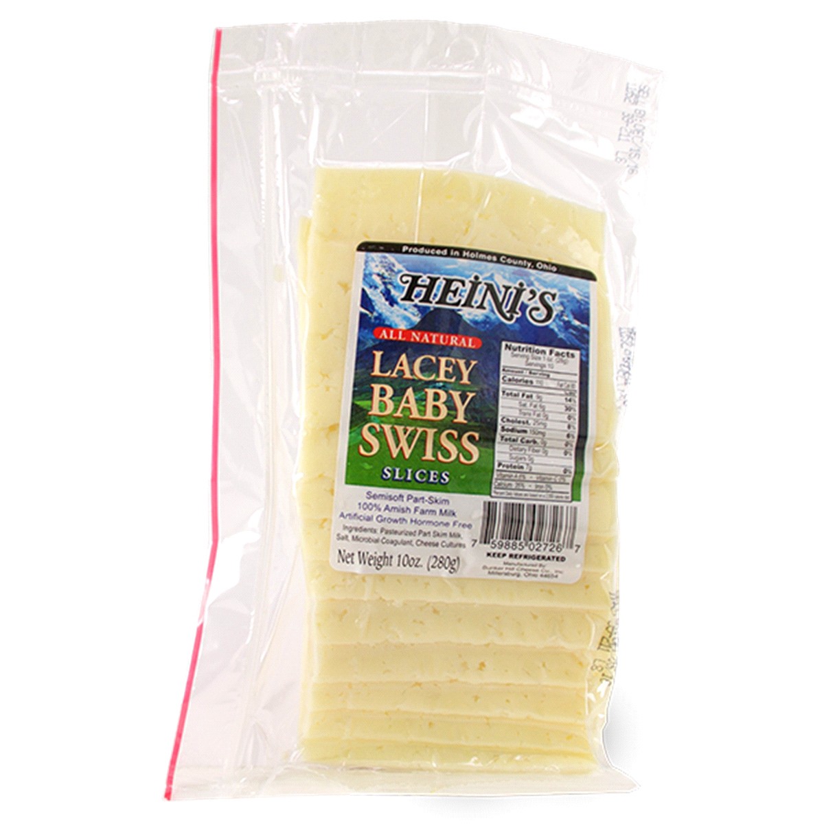 slide 1 of 1, HEINIS Heini's Lacey Baby Swiss Slices, 10 oz