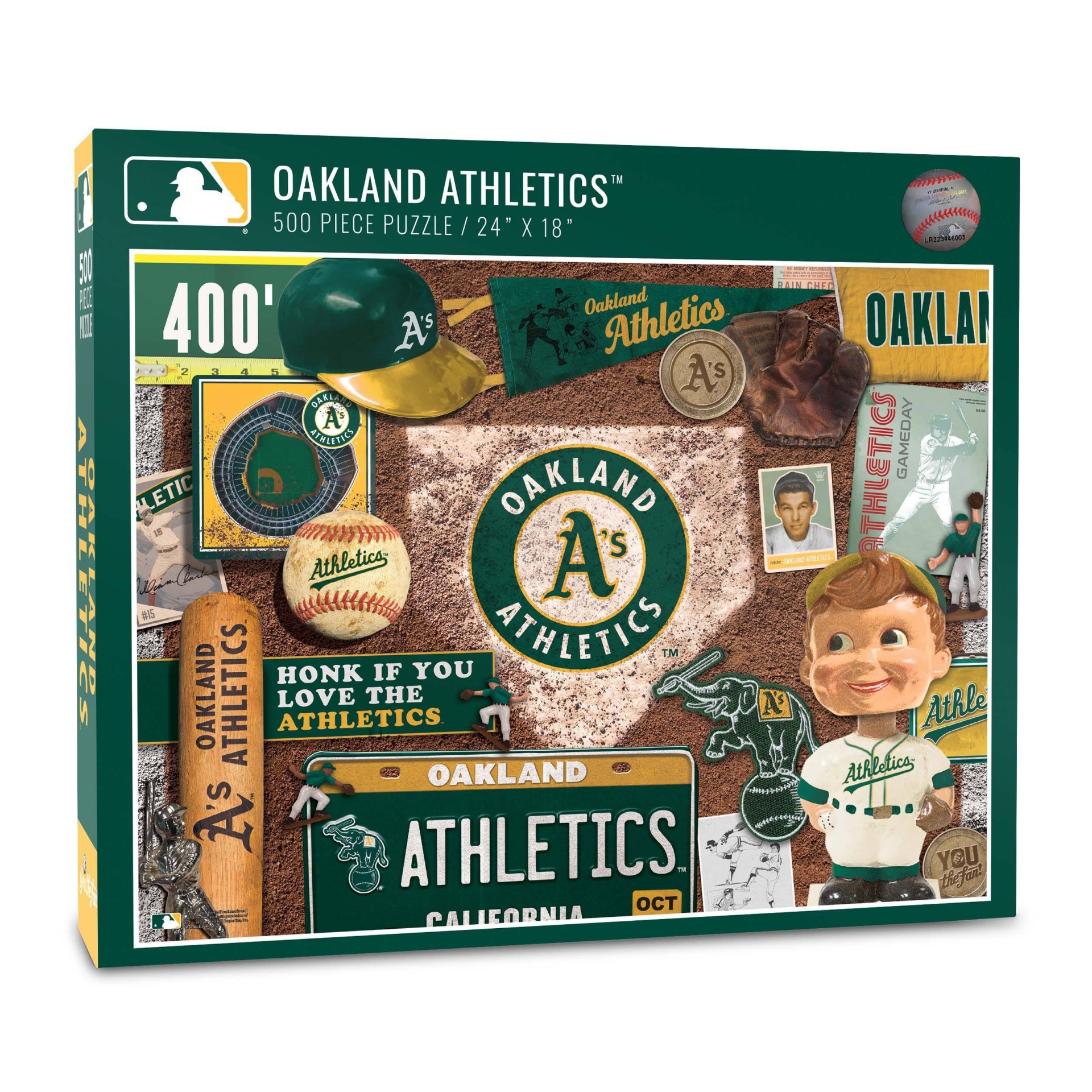 slide 1 of 3, MLB Oakland Athletics Throwback Puzzle, 500 ct