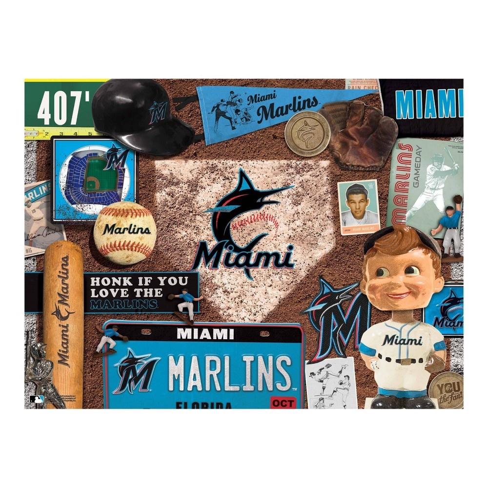 slide 2 of 2, MLB Miami Marlins Throwback Puzzle, 500 ct