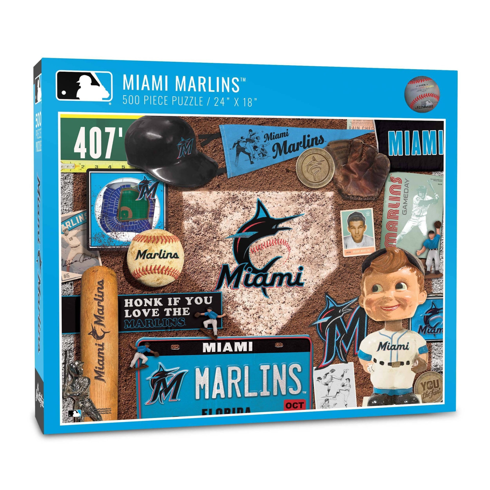 slide 1 of 2, MLB Miami Marlins Throwback Puzzle, 500 ct