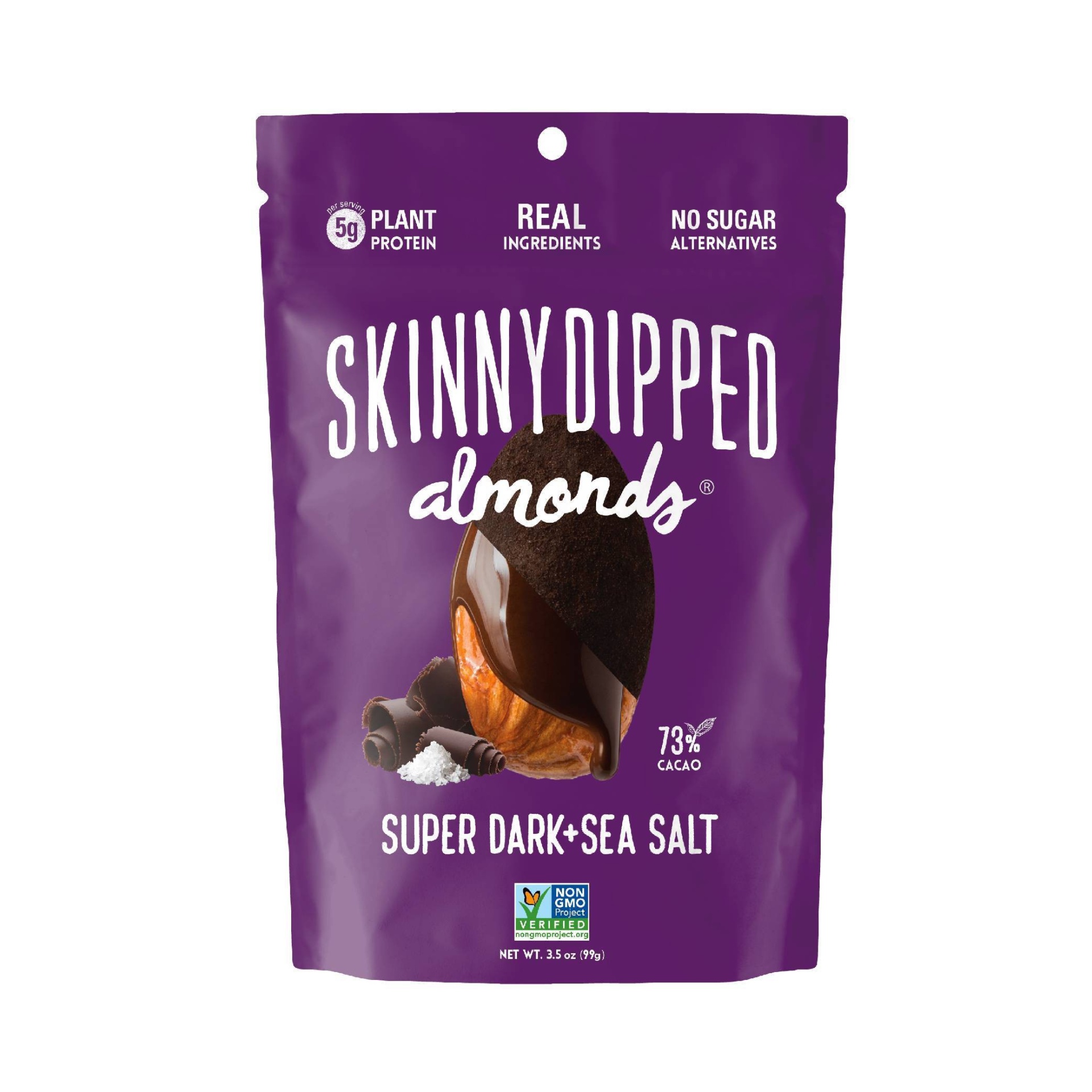 slide 1 of 5, SkinnyDipped Super Dark Chocolate + Sea Salt Almonds - 3.5oz, 3.5 oz