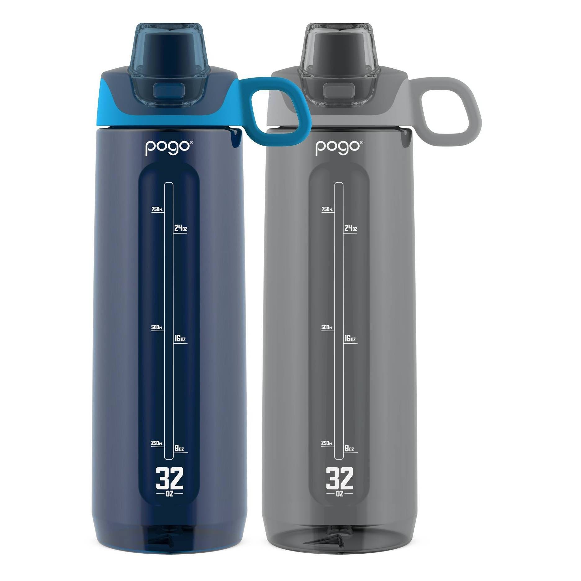 slide 1 of 3, Pogo Sport 32oz Tritan Chug 2Pc - Gray/Navy, 1 ct