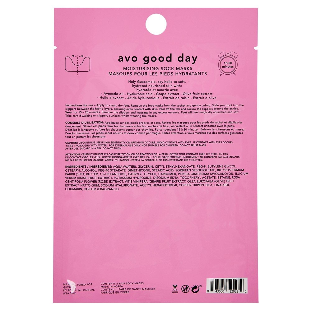 slide 3 of 3, Holler and Glow Avo Good Day Nourishing and Hydrating Foot Mask -, 0.61 fl oz