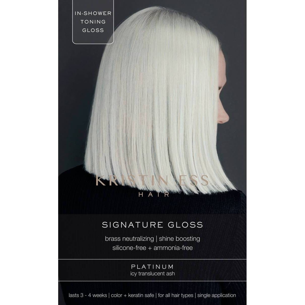 slide 1 of 4, Kristin Ess Signature Hair Gloss Shine Boosting, Tone Enhancing, Silicone Free + Ammonia Free - Platinum - 4 fl oz, 4 fl oz
