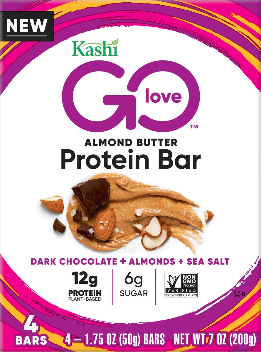 slide 4 of 11, Kashi Go Love Almond Butter Protein Bar 4 - 1.75 oz Bars, 4 ct