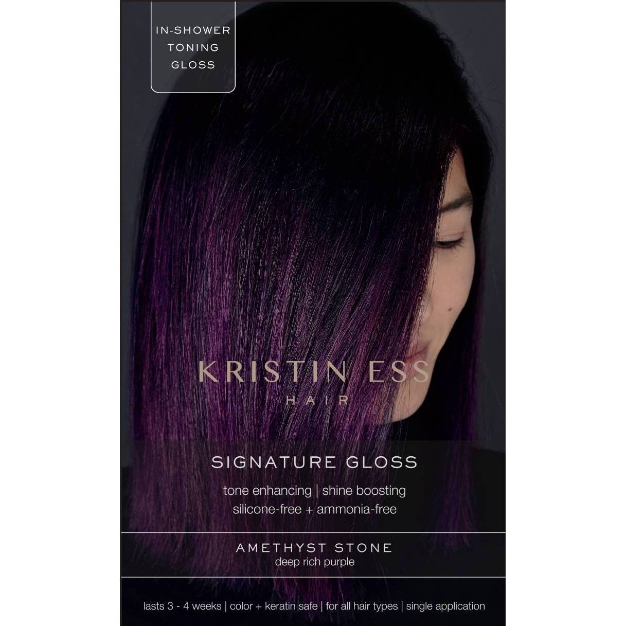 slide 1 of 4, Kristin Ess Signature Hair Gloss Shine Boosting, Tone Enhancing, Silicone Free + Ammonia Free - Amethyst Stone - 4 fl oz, 4 fl oz