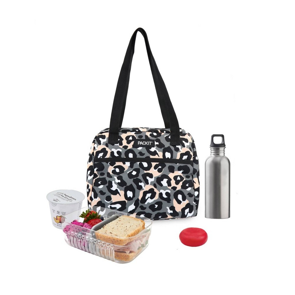 slide 6 of 7, PackIt Freezable Hampton Lunch Sack - Wild Leopard Gray, 1 ct