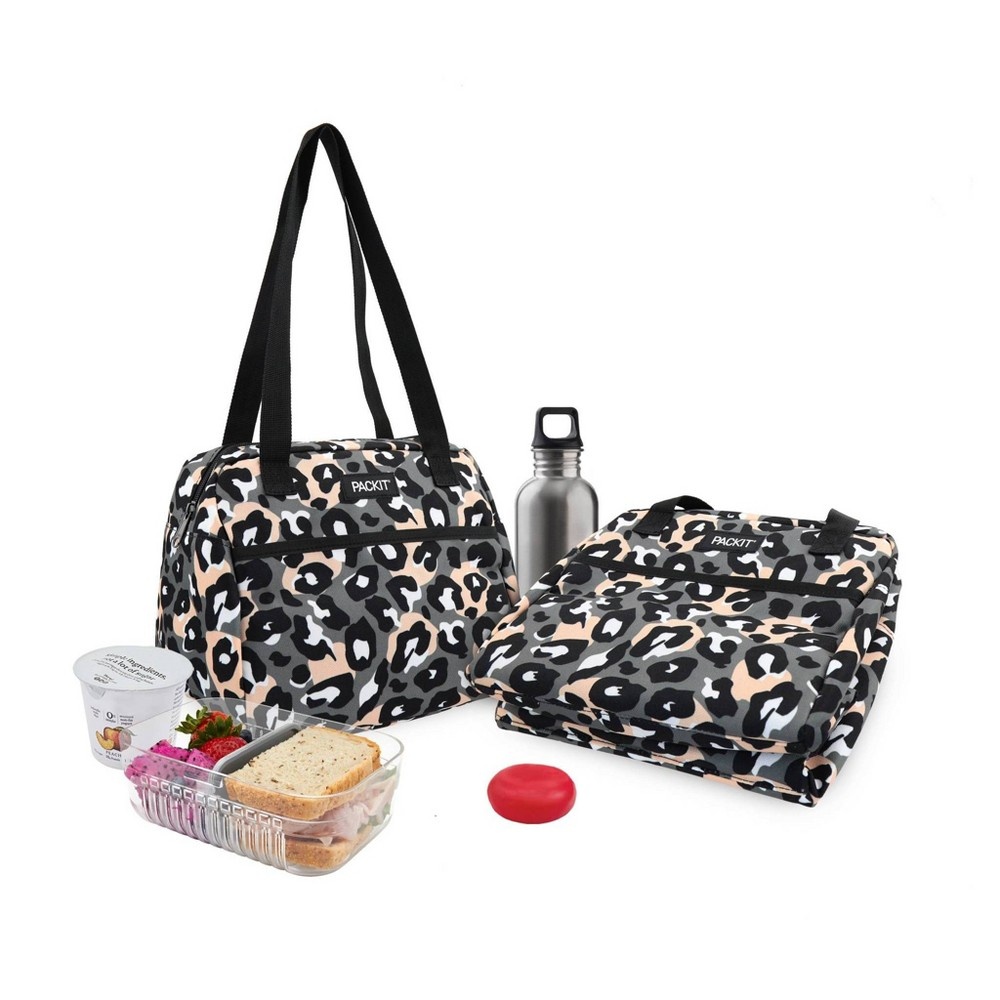 slide 7 of 7, PackIt Freezable Hampton Lunch Sack - Wild Leopard Gray, 1 ct