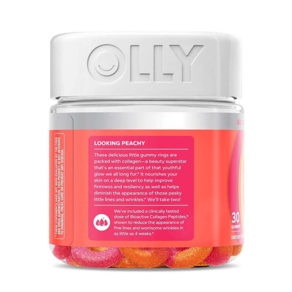 slide 2 of 4, Olly Collagen Gummy Rings Dietary Supplement - Peach Bellini, 30 ct