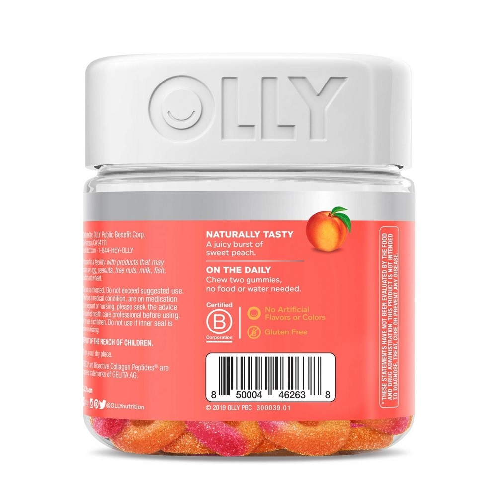 slide 4 of 4, Olly Collagen Gummy Rings Dietary Supplement - Peach Bellini, 30 ct