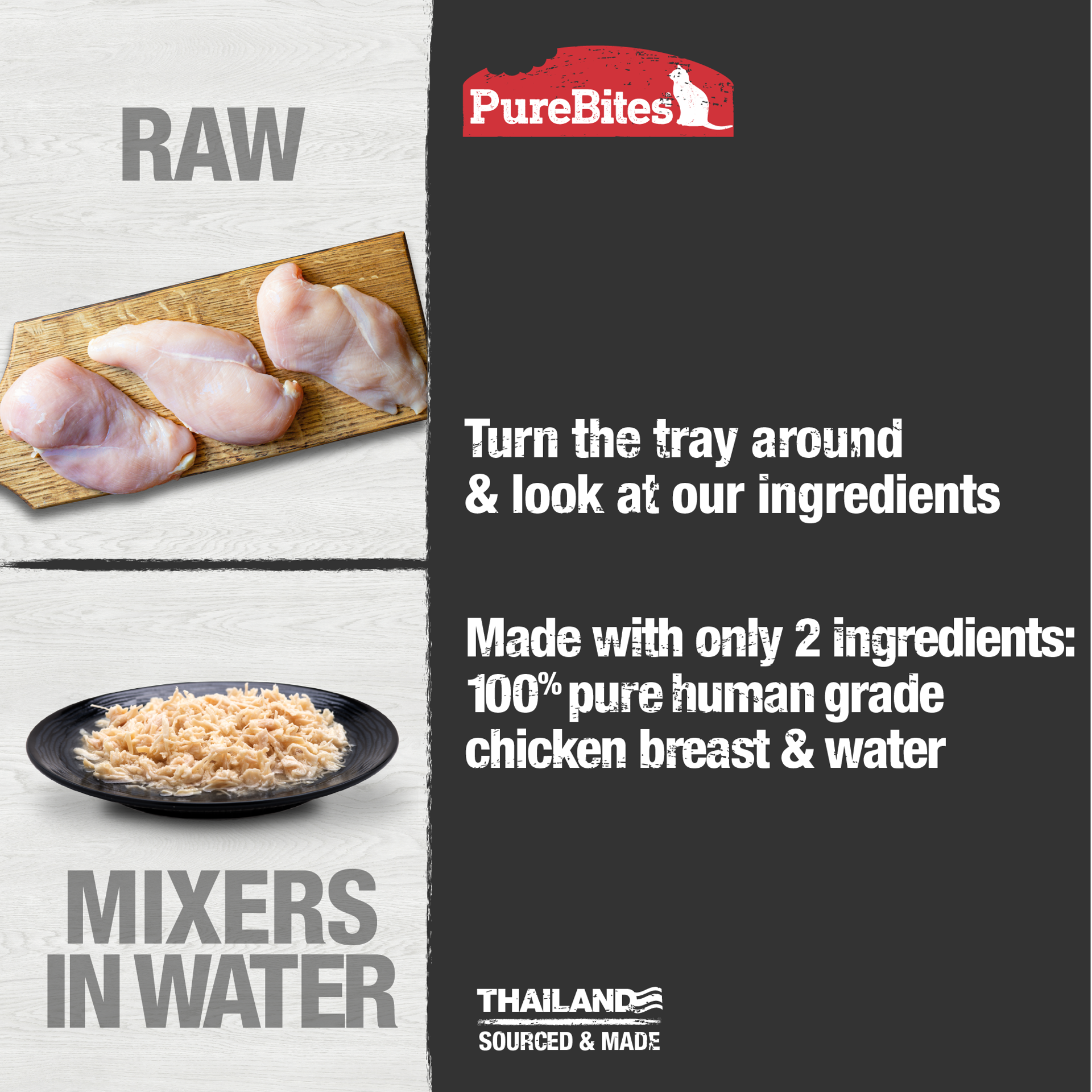 slide 5 of 5, PureBites Wet Mixers | Chicken | only 2 ingredients | single tray, 50 gram