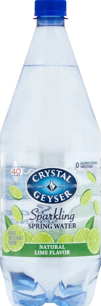 slide 1 of 1, Crystal Geyser Natural Lime Flavor Sparkling Mineral Water, 1.25 liter