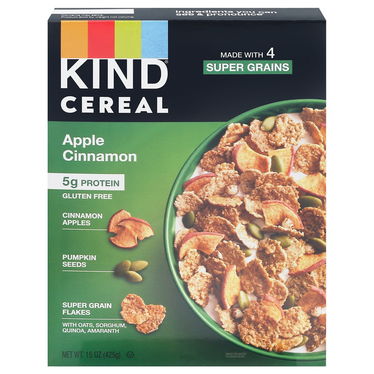 slide 1 of 1, KIND Cereal Apple Cinnamon, 15 oz