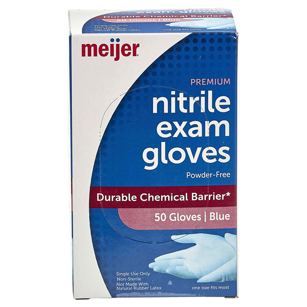 slide 1 of 6, Meijer Nitrile Exam Gloves, 50 ct