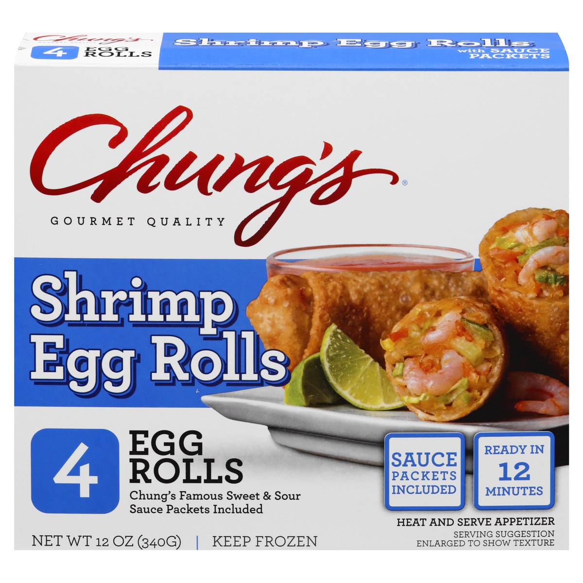 slide 1 of 9, Chung's Shrimp Egg Rolls 4Ct, 12 oz