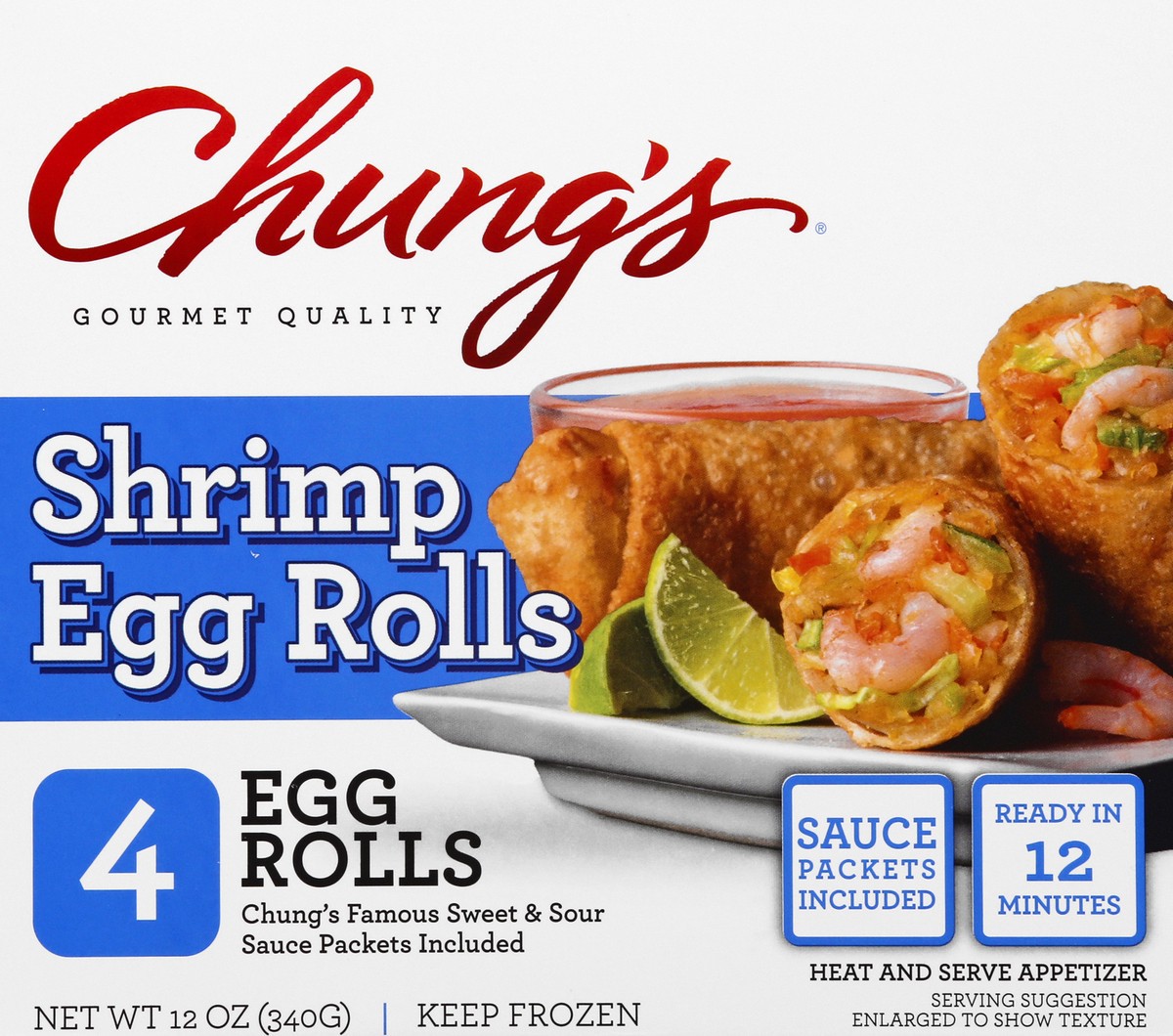 slide 1 of 9, Chung's Shrimp Egg Rolls 4Ct, 12 oz